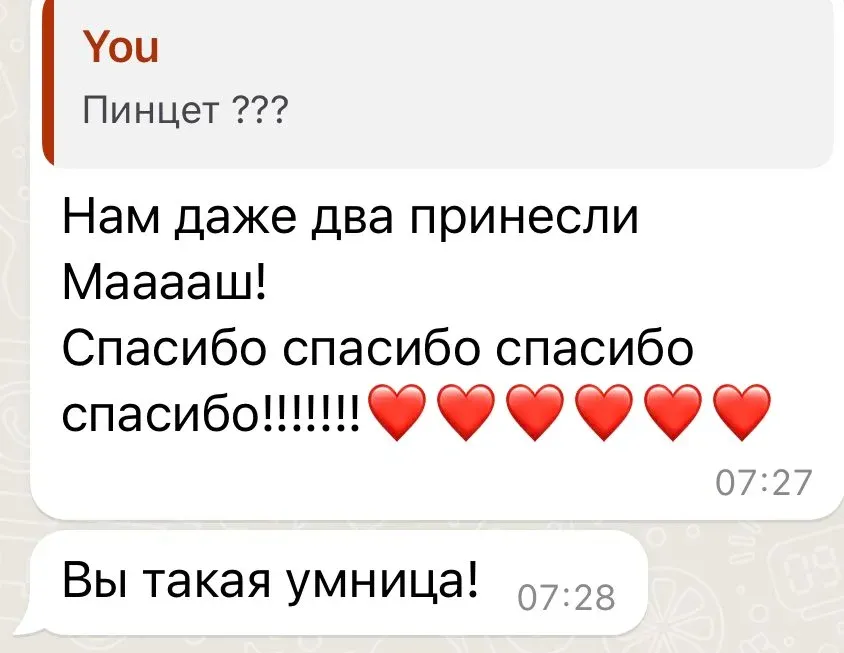 Сообщение клиента в WhatsApp
